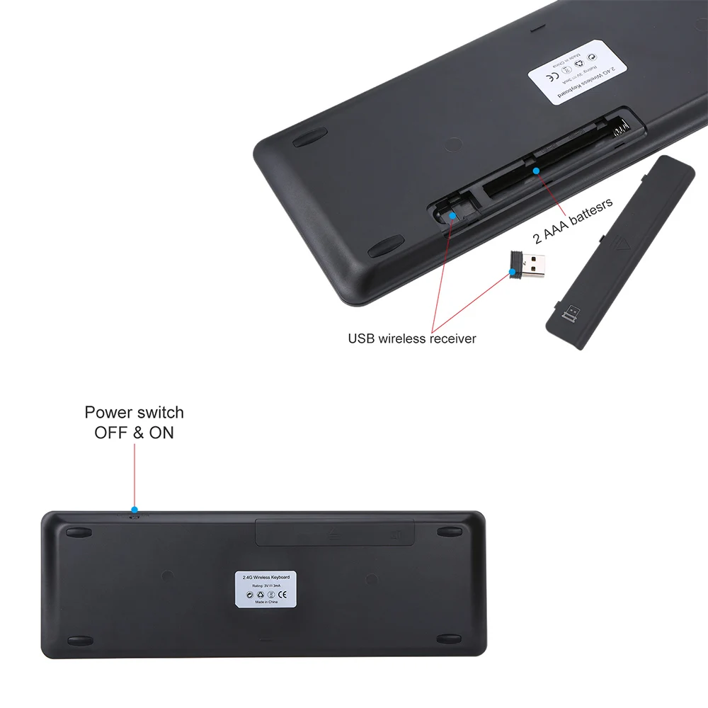 HXSJ L200 2,4G Беспроводная Клавиатура тонкая 10 м Французская клавиатура с раскладкой AZERTY с сенсорной панелью управление жестами для настольных ПК ноутбуков беспроводные