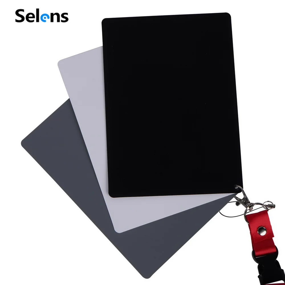 Selens Grey Card White Balance Card Camera Strumento Di Bilanciamento Del Colore Accurato 13X18Cm 3 In 1 Per Fotografia Digitale