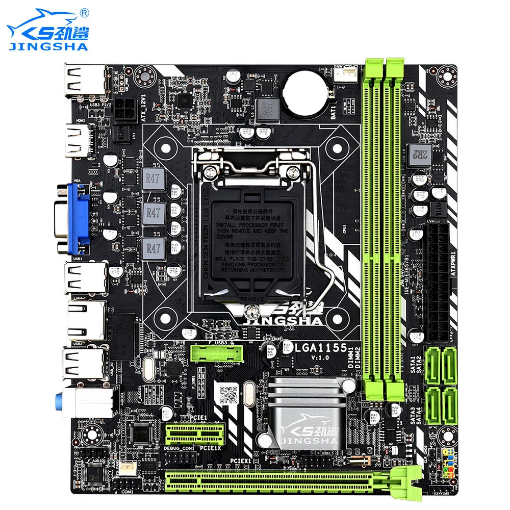 JINGSHA H61B LGA 1155 Материнская плата SATA 2 Чипсет Intel H61 Поддержка Intel core серии LGA 1155 процессор Настольный DDR3 1600 МГц Ram