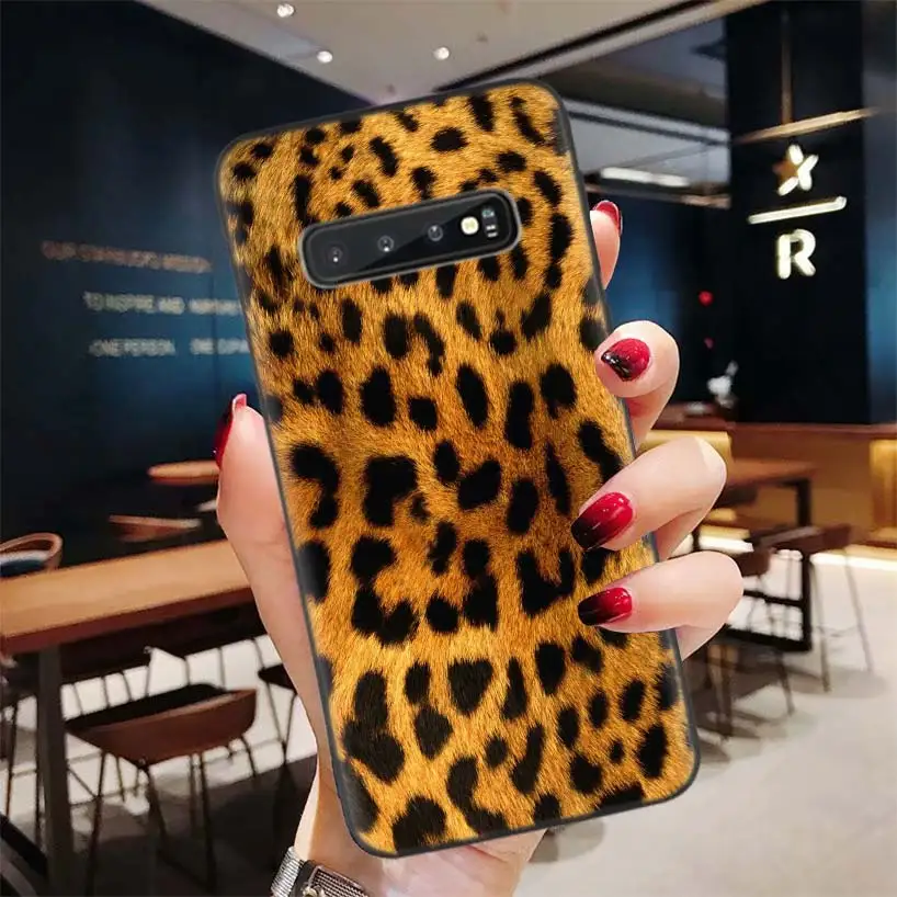 Tiger Leopard Print Panther Black Case for Samsung Galaxy S10 Lite Note 10 9 8 S9 4