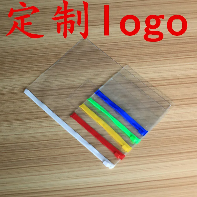 

Sealed Edge Sliding Bag A4 Transparent PVC Envelope Customizable Zipper Bag File Bag A5/A6/A8/FC Manufacturers Direct Selling