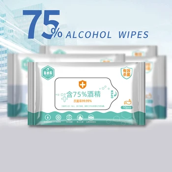 

10PCS/bag Portable Disinfection Antiseptic Pads 75% Alcohol Wet Skin Aid Cleaning Sterilization Swabs Cleaning Care