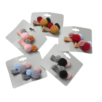 

2020 Cartoon Small Hair Ball Children's Duckbill Hair Clips Cloth Does Not Hurt Hair Girl Bangs Clip Card Hair Accessories hot
