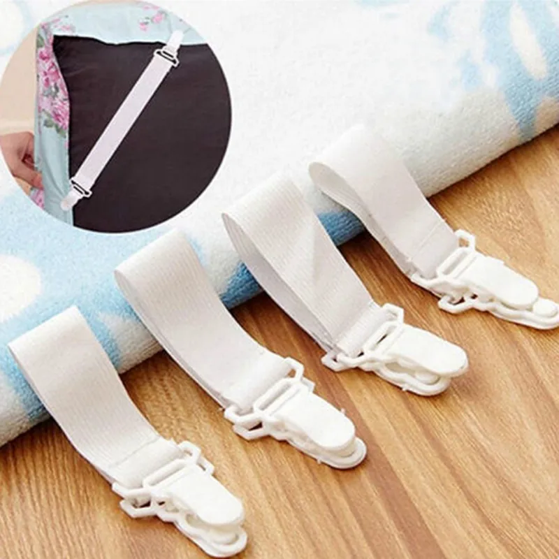 

4 Pcs Bed Sheet Mattress Cover Blankets Home Grippers Clip Holder Fasteners Elastic Straps Fixing Slip-Resistant Belt@03