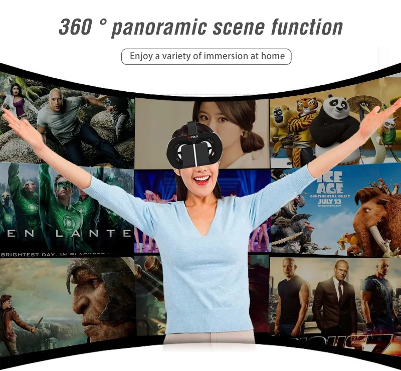 VRPARK V5 3D очки виртуальной реальности VR Box 3 D кино очки гарнитура шлем устройства для Iphone IOS Android Youtube