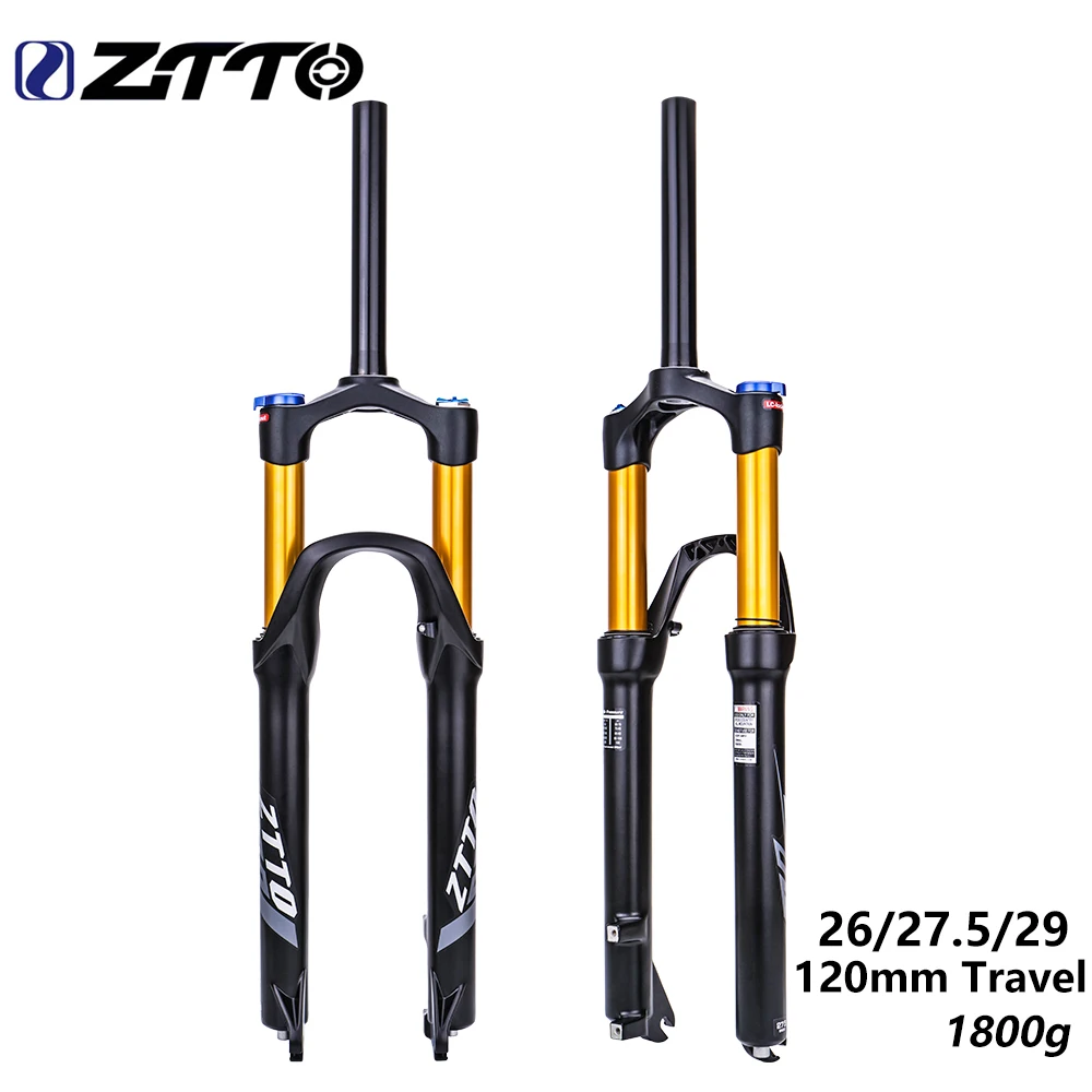 Ztto Mtb Bike Air Vork 120Mm Reizen Voorwielophanging 26 27.5 29 Inch Qr  Quick Release Rechte Buis 1 1/8 \