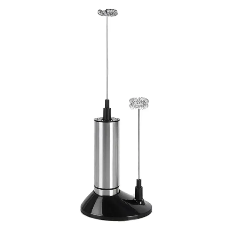 

Double Spring Whisk Electric Milk Frother Kitchen Mixer Handle With Stand U1JE