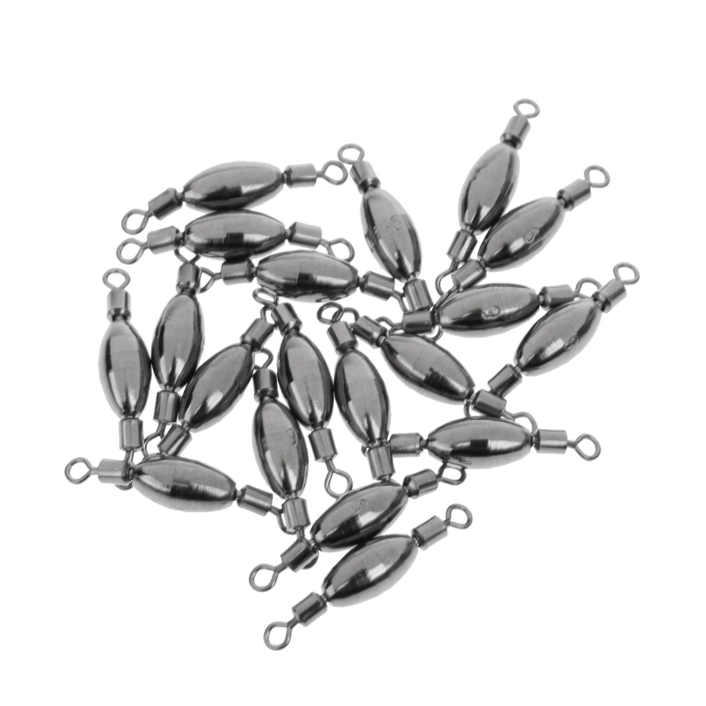 20pcs Fishing Sinker Swivel Barrel Swivels Tackle Accessories Quick Sinker