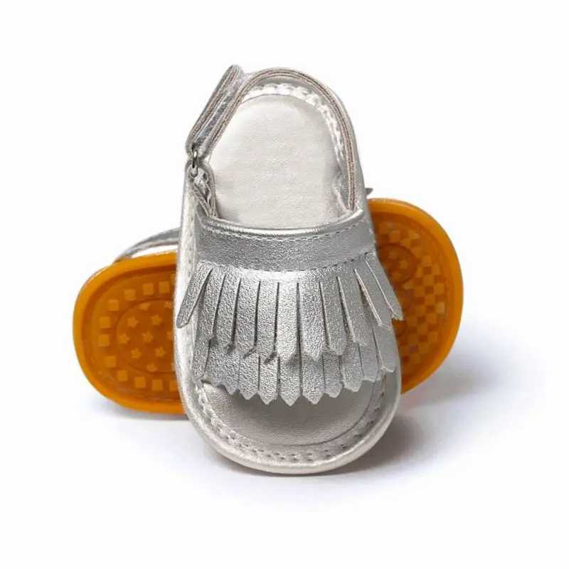 New Hot Summer Children Shoes Prewalker PU Leather Baby Shoes Girls Princess Tassel Crib Shoes Without Logo