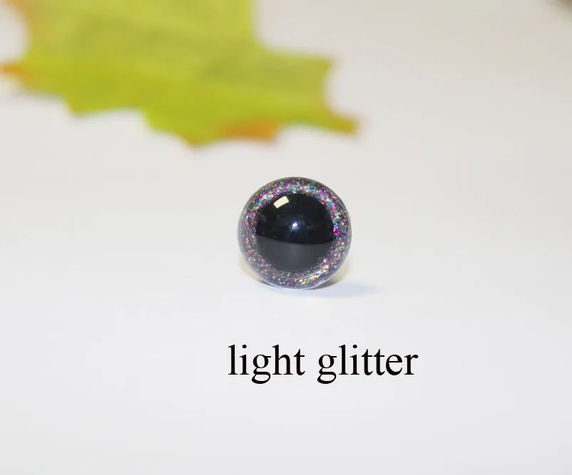 light glitter 100 шт- N18-13mm- 24 мм блестящие круглые безопасные прозрачные для игрушек глаза+ Жесткая шайба+ блестящая ткань для самодельных кукол- выбор цвета - Цвет: light glitter