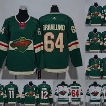 Free shipping stitched Minnesota Mens adults#12 Eric Staal 20 Ryan Suter 40 Devan Dubnyk 64 Mikael Granlund Jersey