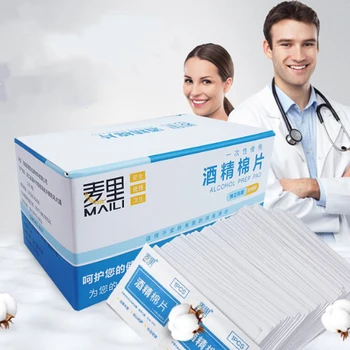 

100Pcs/Box Disposable A-lcohol Cotton Sheet Nail Cleaning Disinfection Bag Wipes Wholesale Hot Sale