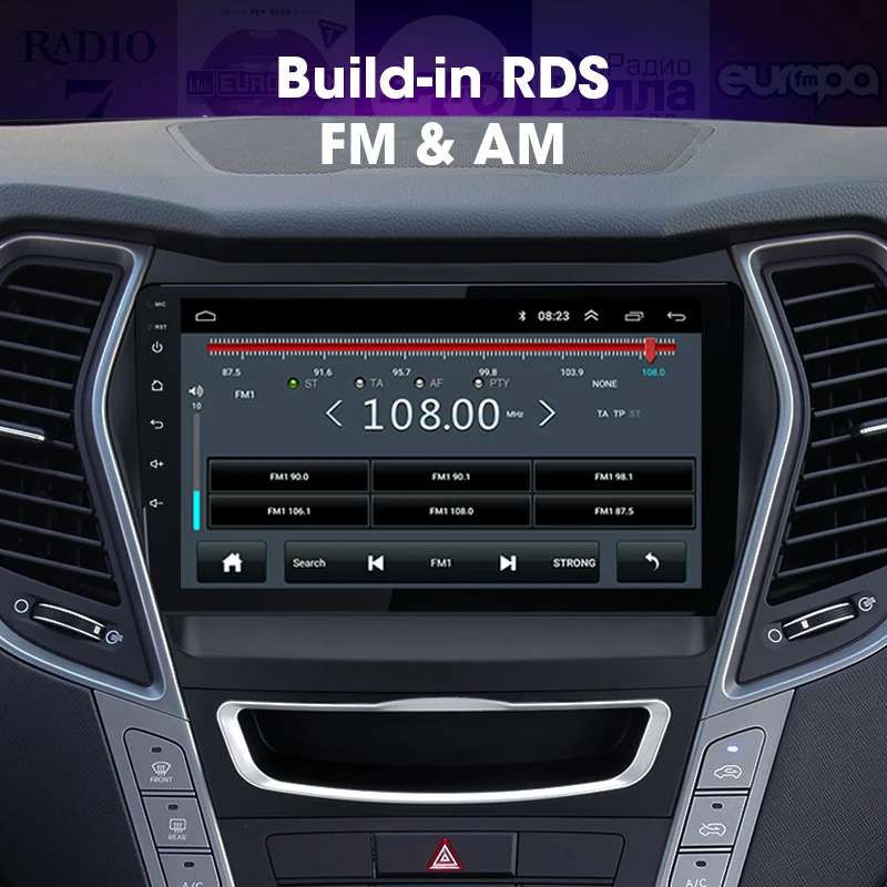 JMCQ 9 &quotдля Hyundai Santa Fe 3 2013 2017 автомобильное радио 2 Din Android плеер GPS Bluetooth