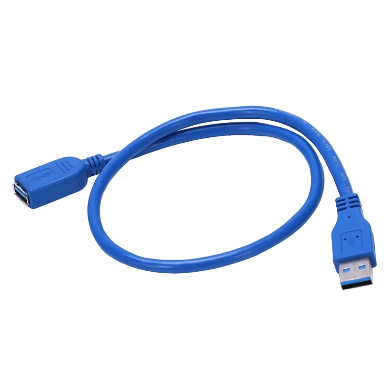 HOT-50cm 2" Передача данных USB 3,0 A папа-мама удлинитель синий