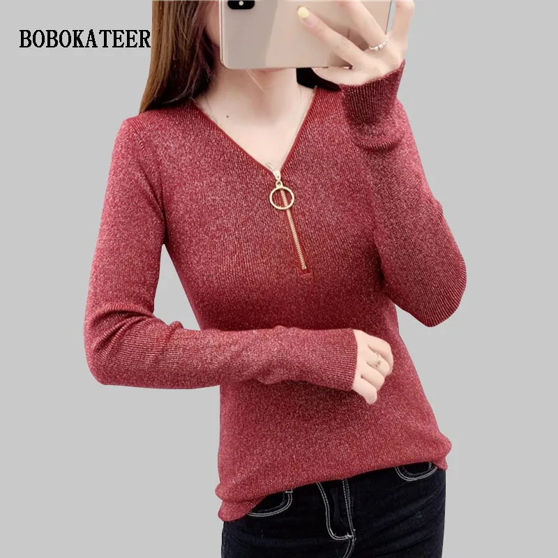 

BOBOKATEER pullover sweater women sweater pull femme hiver knitted christmas sweater women winter clothes women turtleneck