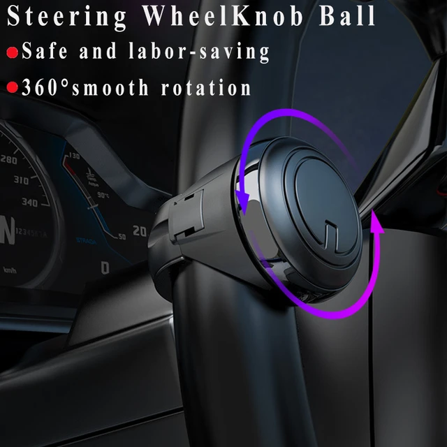 Le noir - Bouton rotatif universel pour volant de voiture