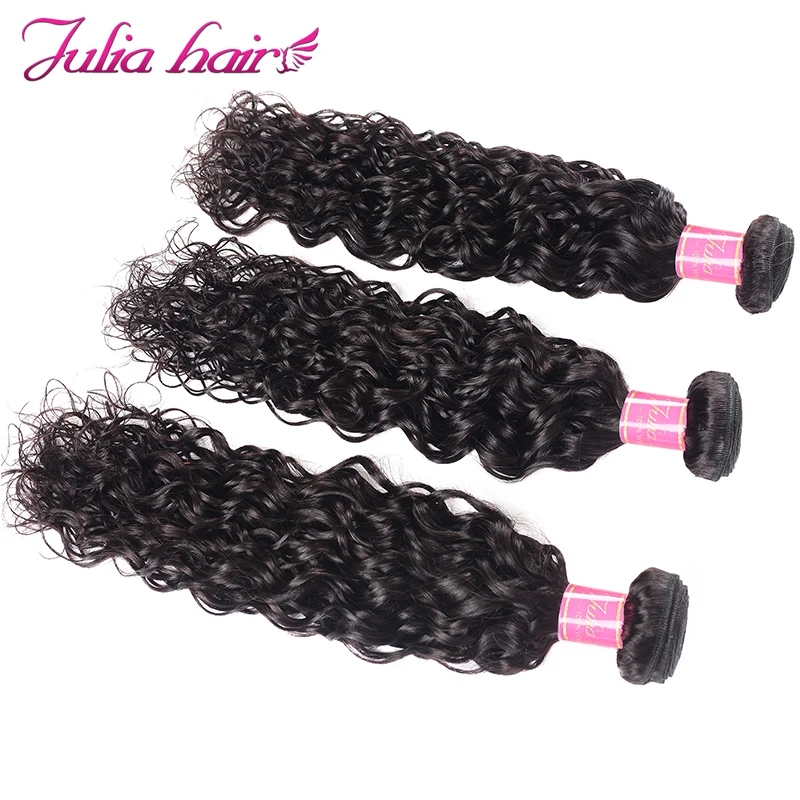 Ali Julia Hair Loose Water Wave 8 to 26 Inch M Brazilian Remy Human Hair Weave Bundles Natural Color