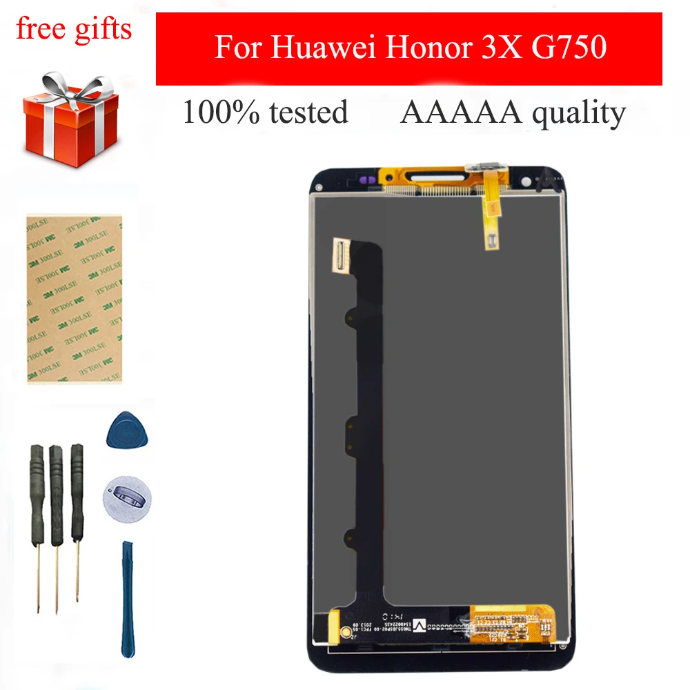 

For Huawei Honor 3X G750 G750-u10 G750-T01 For Huawei Honor 3X LCD Display Touch Screen Digitizer Sensor Assembly Replacement