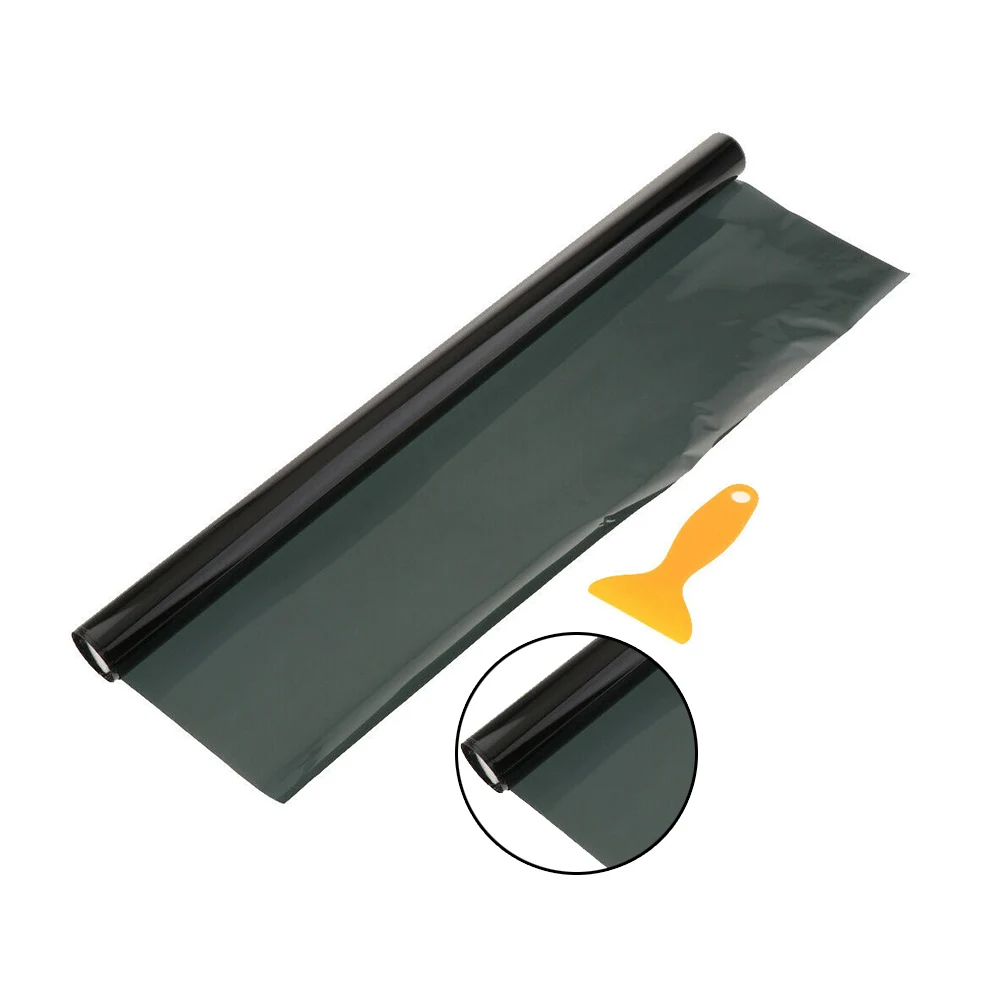 5%-50% 1mx0.5m VLT Black Car Home Glass Window Tint Tinting Film Roll w/Scraper# 