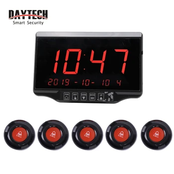 

DAYTECH Waiter Calling System Wireless Queue Pagers Restaurant Coaster Pager LCD Receiver Waterproof（E-500BL）