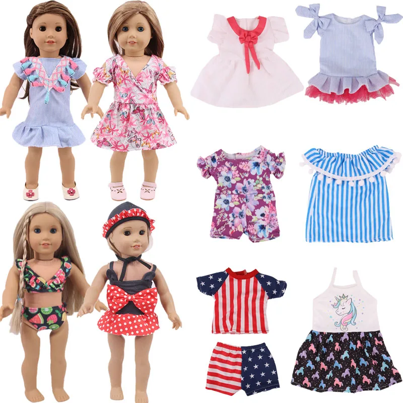 Летнее платье новый купальник повседневная одежда для 18-дюймовых американских