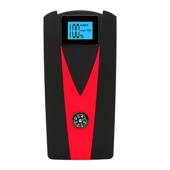 

Mobile Power 24000Mah Car Starter Emergency Booster 2 Usb Searchlight Charger Black & Red Plastic Dc12V Us Plug