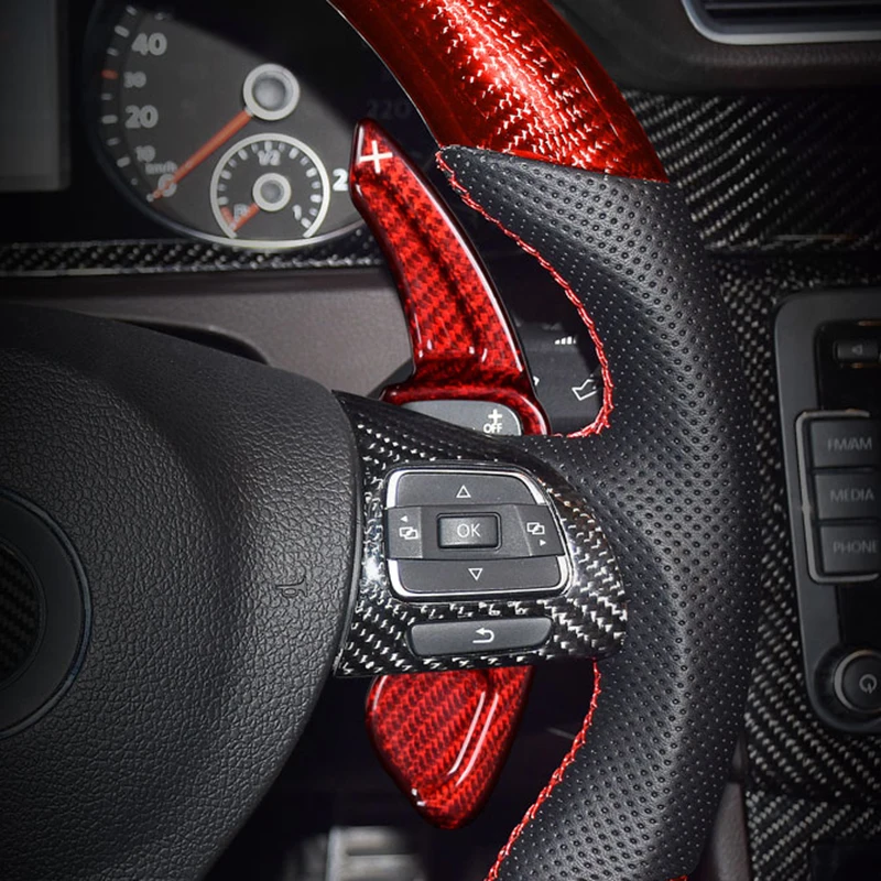 Карбоновые переключатели передач на руль сменные для Volkswagen VW GOLF 7 Golf7 2015 GTI R MK7 Scirocco
