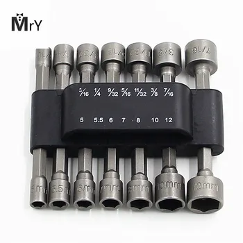 

14pcs Hex Shank Socket Wrench Screw Power Drill Adapter Hex Shank Socket Strong Nut Driver Adapter Bits Tool