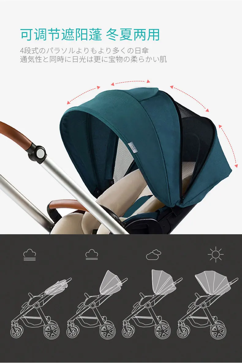 Baby Stroller Can Sit, Lie Down and Fold 0-3 Year Old Shock Absorber Two Way Push
