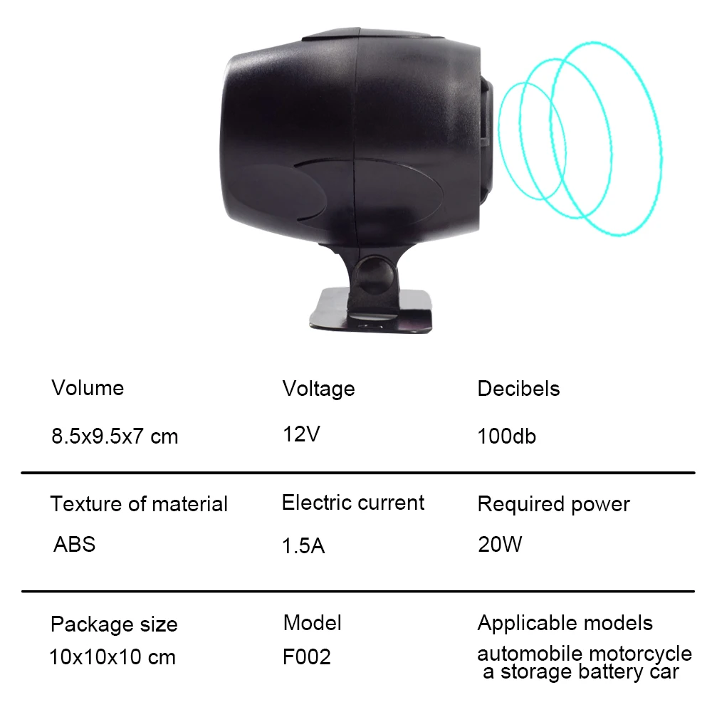 Car 3 Tone Loud Horn Speaker Motorcycle Megaphone Traditional Hooter Ringing Fire Alarm Wailing Ambulance Blaring Police Siren