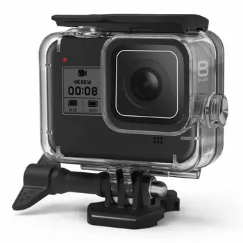 

60m Underwater Waterproof Case for GoPro Hero 8 Protective Shell Cover Housing Black Camera Lens 60M Diving Swimming Accessories