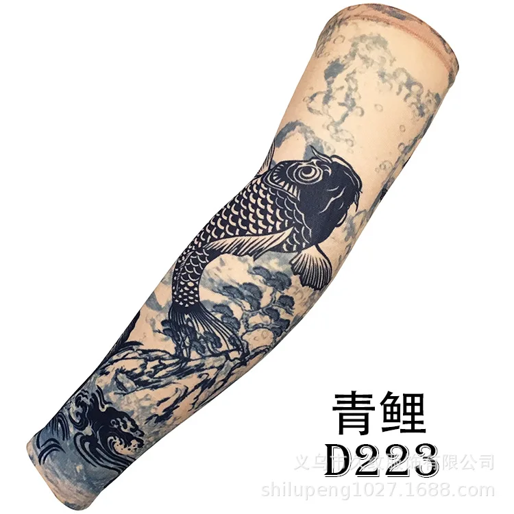 

Tattoo Oversleeve Carp Jin College Style Sun-resistant Tattoo Sleeves Big Flower Arm UV-Protection Arm Guard Sleeve