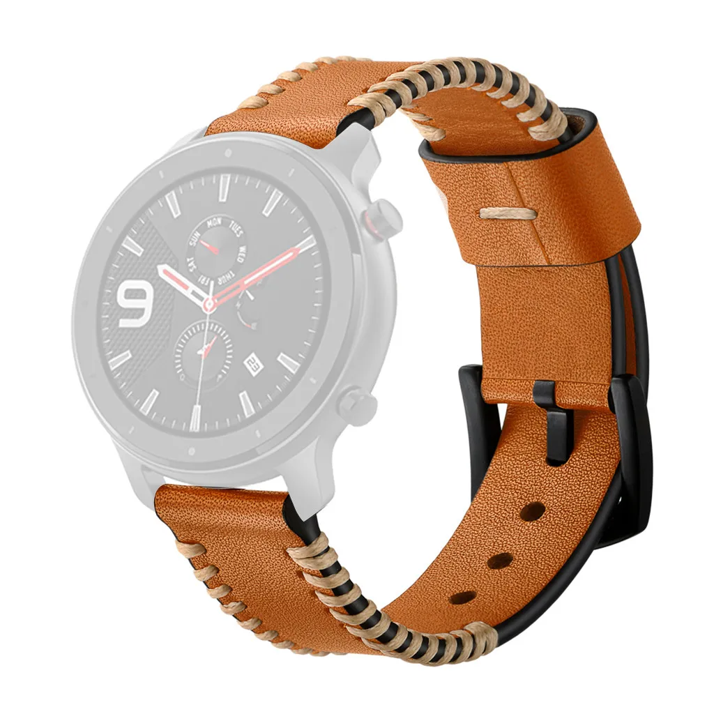 Ремешок для AMAZFIT GTR Смарт часы 47 мм сменный Браслет Кожаный полосатый ремешок для AMAZFIT Смарт часы ремешок аксессуары Y20