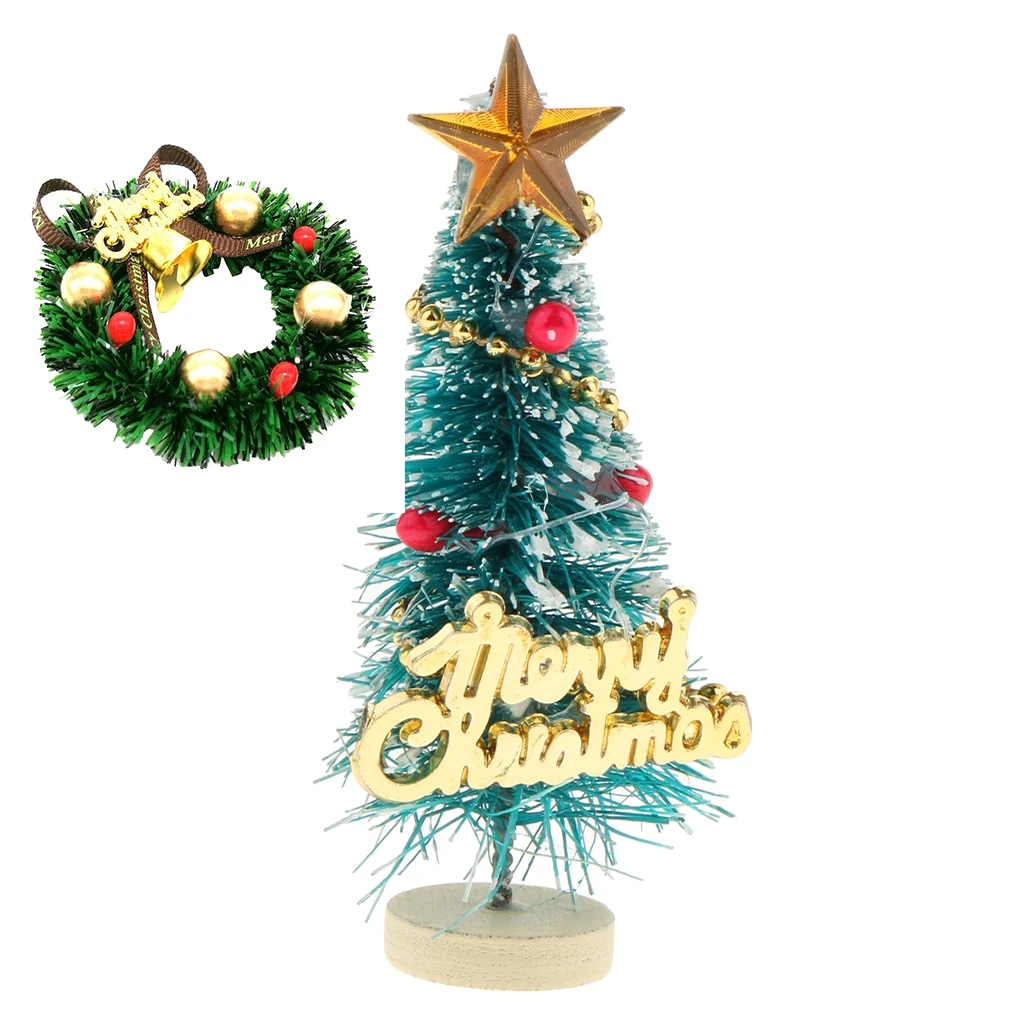 

1/12 Dollhouse Xmas Tree & Hanging Wreath Home Xmas Ornaments Accessory Toys