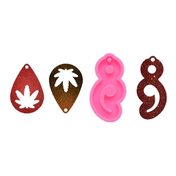 

Crystal Epoxy Resin Mold Comma Period/Maple Leaf Keychain Casting Silicone Mould DIY Crafts Jewelry Pendant Making Tools
