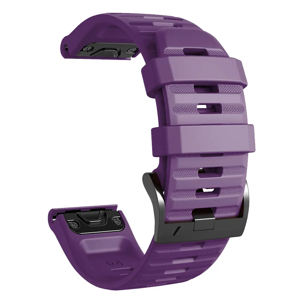 Быстросъемный ремешок для часов Garmin Fenix 3 5 6S 5S 6X 5X Pro Plus силиконовый браслет ремешок для Garmin Quatix 5 3 сапфировый ремень - Цвет: Purple