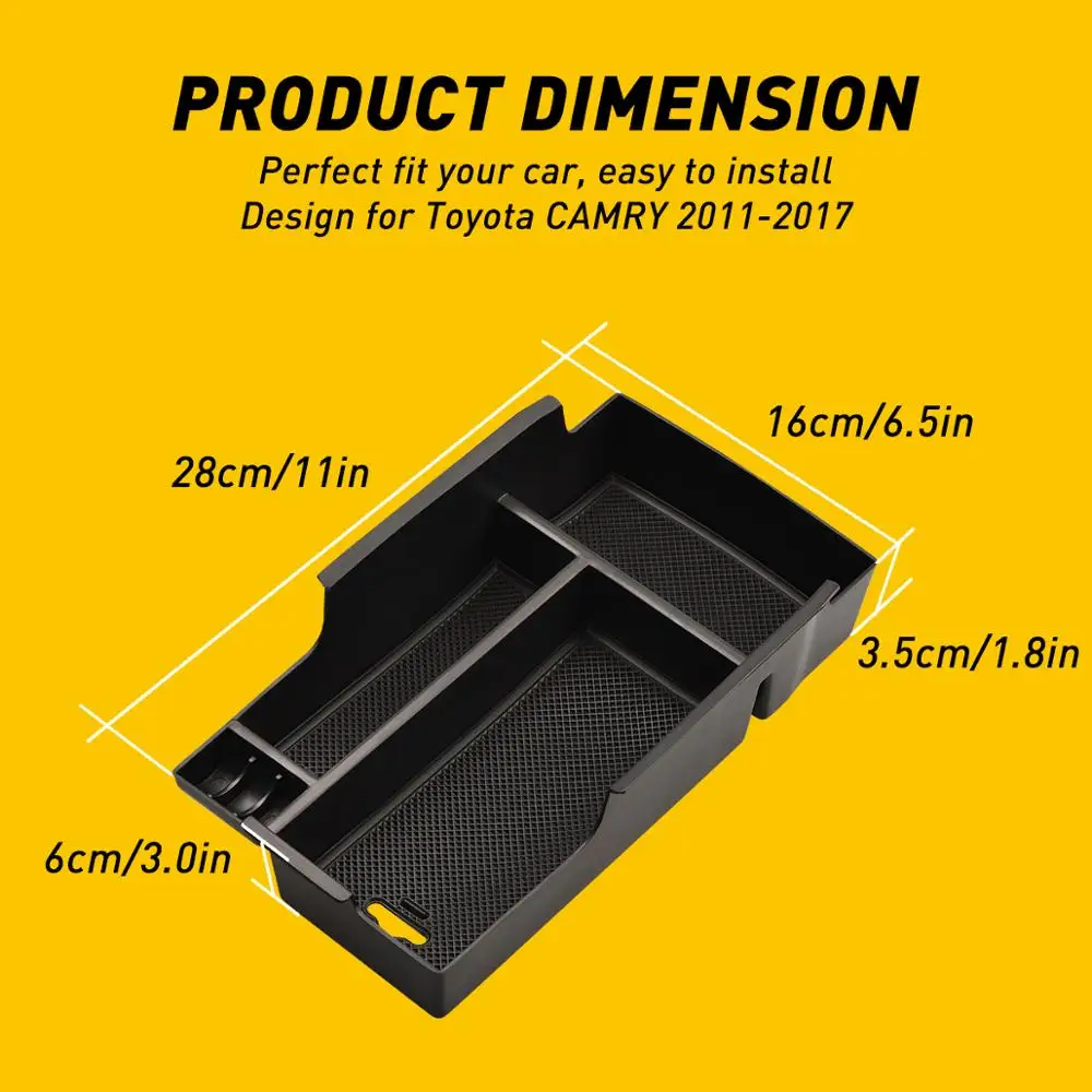 For Toyota Camry 2011- 2015 2016 2017 Accessories Car Styling Central Armrest Storage Box Auto Container Glove Organizer Case
