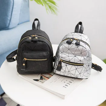 

Diamond Lattice PU Leather Mini Fashion Double shoulder handbags For Woman 2020 Bags Geometry Travel Bag