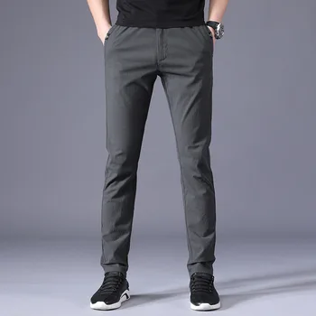

Thoshine New Fashion Casual Pants Men Slim Fit Casual Trousers All Match Elasticity Black Gray Pants Spring Autumn Clothing