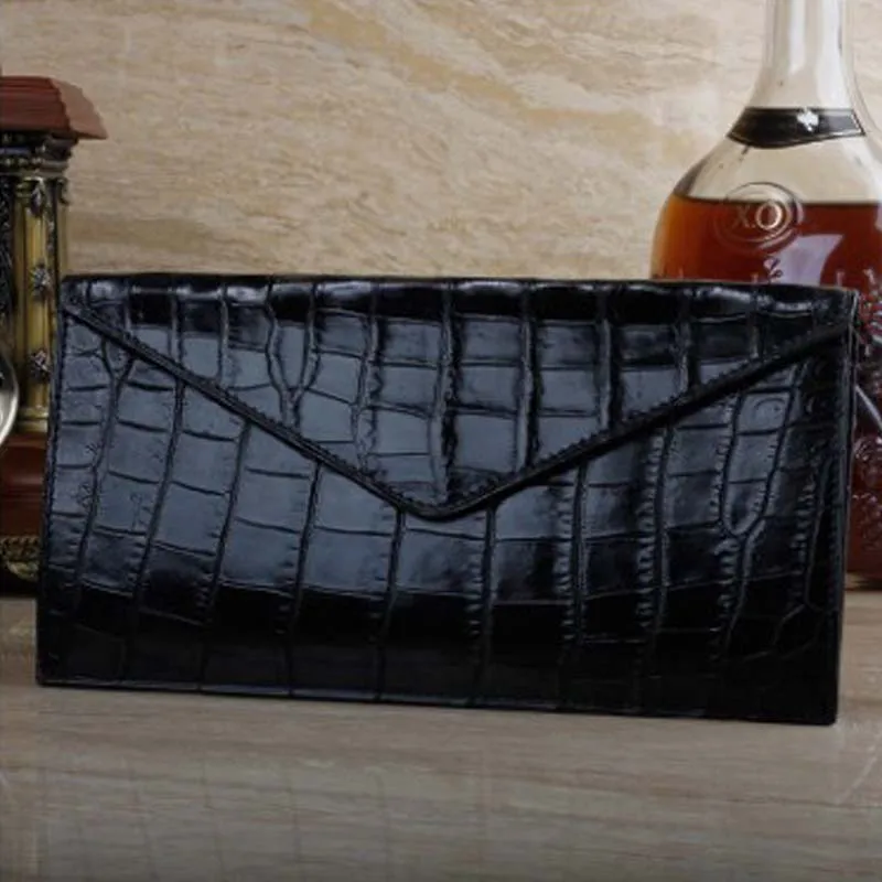 Ourui true De krokodil buik mannelijke De portemonnee zwart Grote bamboe De envelop type portemonnee mannen clutch bag Ourui true De krokodil buik mannelijke De portemonnee zwart Grote bamboe De envelop type portemonnee mannen clutch bag