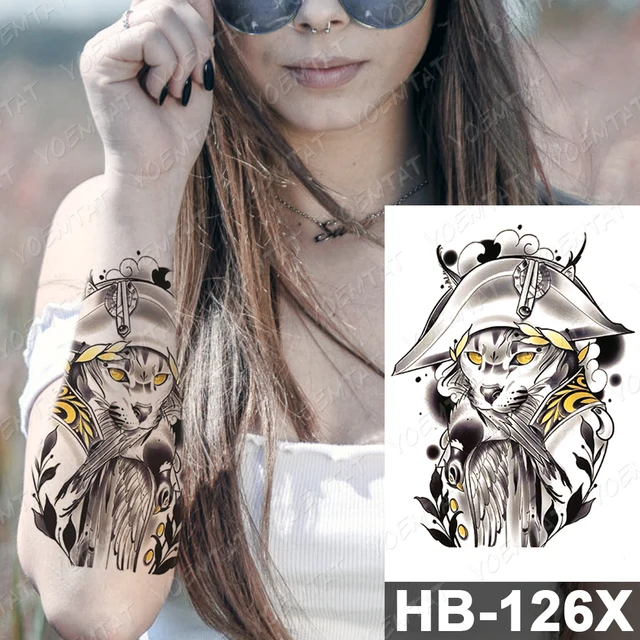 Waterproof Temporary Tattoo Sticker Dark Old School Moth Butterfly Flash Tattoos Snake Rose Body Art Arm Fake Tatoo Women Men 47-HB126X