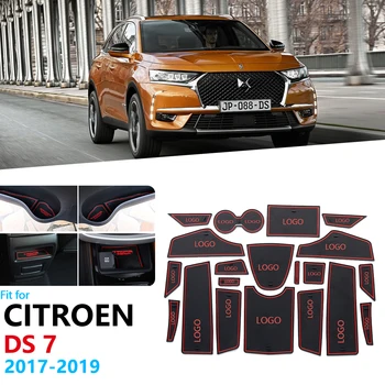 

Anti-Slip Rubber Gate Slot Cup Mat For Citroen DS 7 DS7 Crossback 2017 2018 2019 Door Groove Mat Accessories Car Stickers