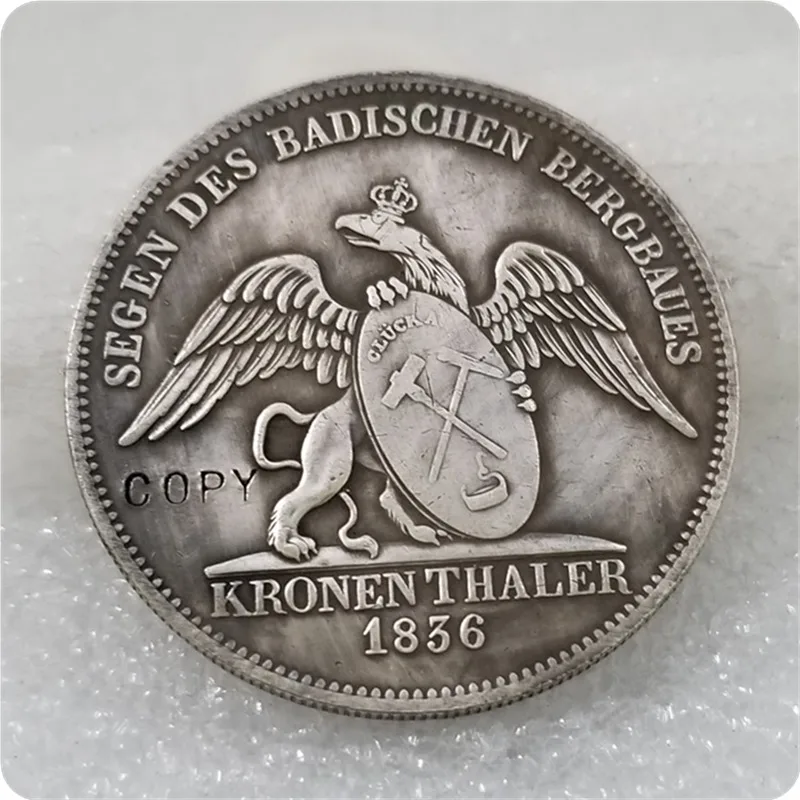 1836 Германия Deutschland Baden Durlach Mining Taler Серебряная копия монет
