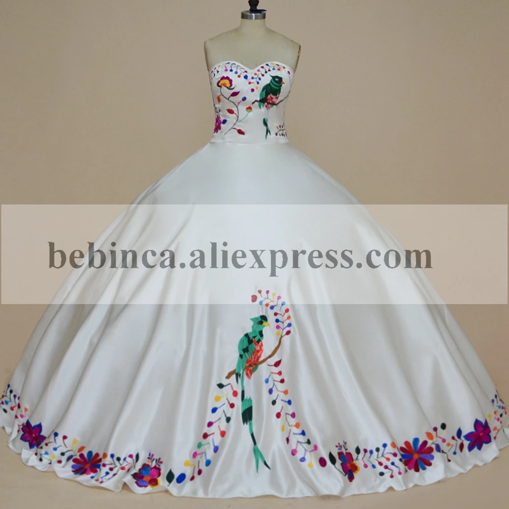 Vestidos de baile de graduación de quinceañera mexicana, bordado de flores,  dulce 16, 15 años, 2020|Vestidos de quinceañera| - AliExpress