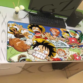 

XGZ Large Game Mouse Pad Lock-edge Red Anime One Piece Chicken leg Computer Desk Mat Rubber Stripe Non-slip for CsGo Players
