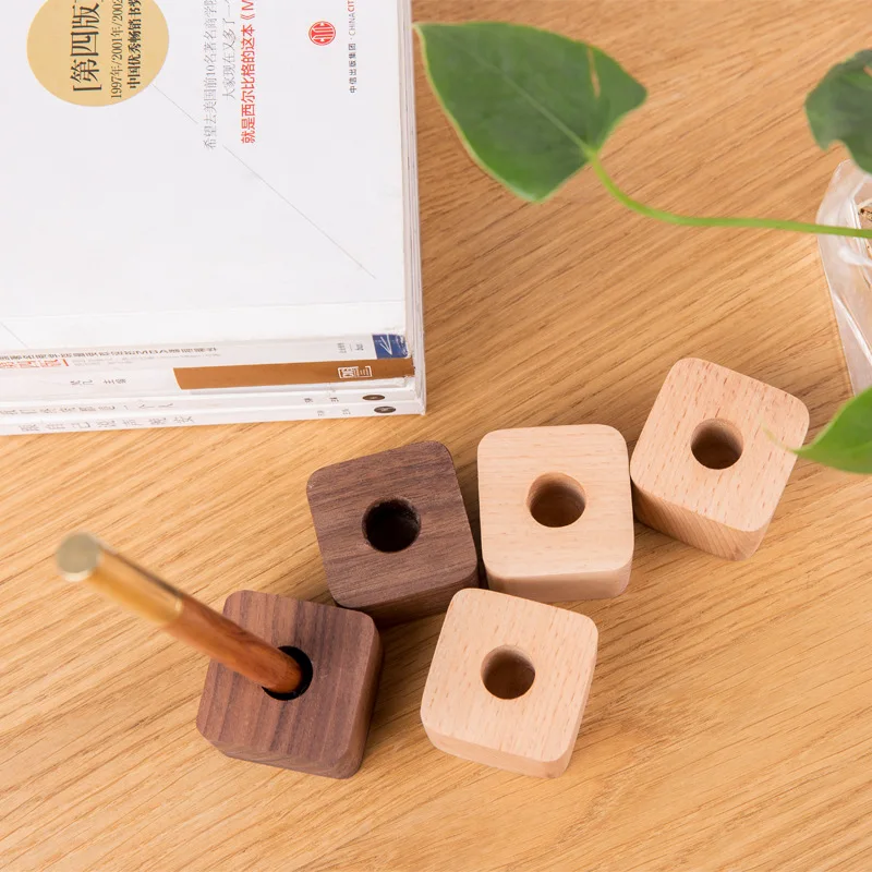 Creative Wooden Pen Holder Office Desktop Storage Ornaments Minimalist Furnishings Office Supplies Multifunction Storage Box