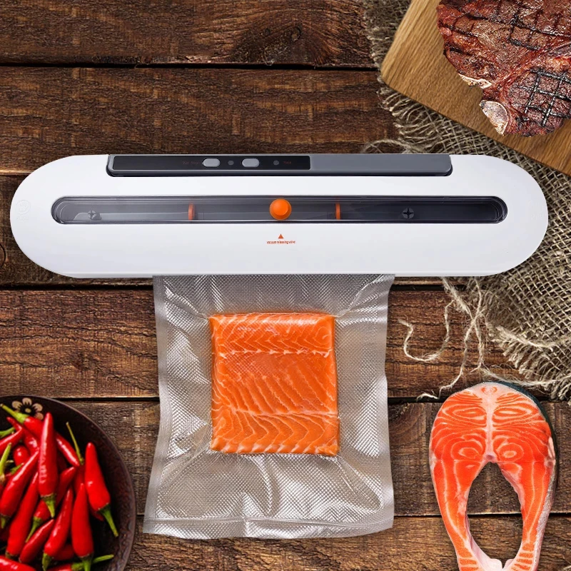 Máquina selladora eléctrica de alimentos al vacío, automática, con 10 Uds.