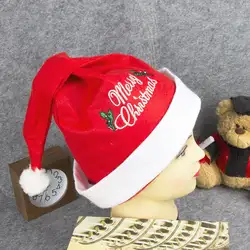 Унисекс, Мужская и Женская рождественская шапка с вышивкой, нетканый материал, мягкая теплая шапка, карнавальный костюм, забавный реквизит