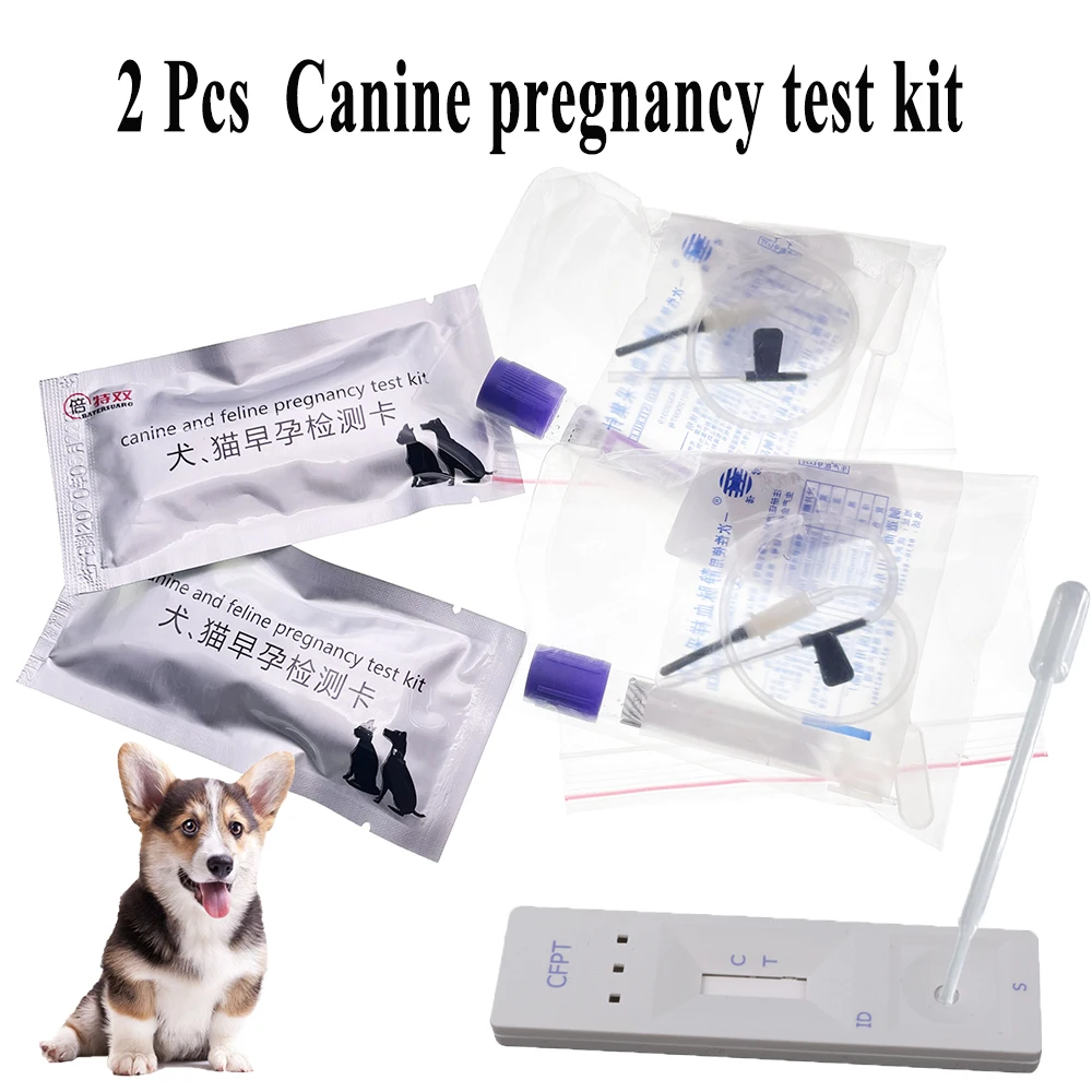 2PCS Canine Feline Early Pregnancy Test Strips Kit Blood Serum Method For Pet Dog And Cat Bulldog Golden Retriever Husky Corgi | Дом и сад