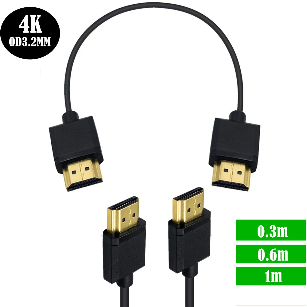 ޴ º  Ʈ HDMI ȣȯ  ̺, 淮 ޴, OD 3.2mm, 4K2k 1080p HD, 30cm, 60cm, 1m